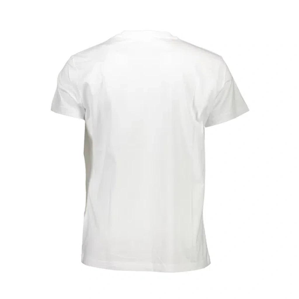 Crisp White Crew Neck Tee With Iconic Print Product Image