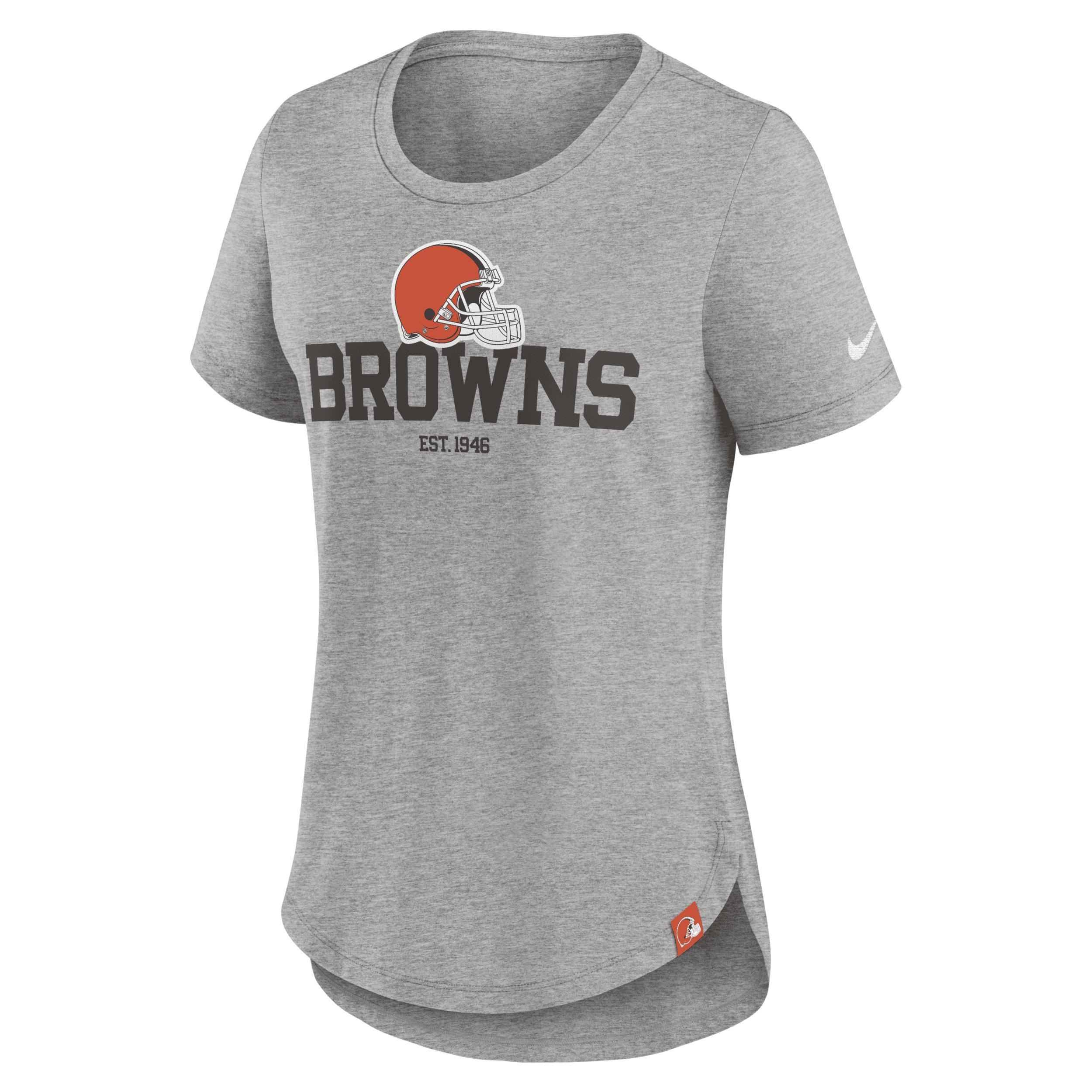 Womens Nike Heather Charcoal Cleveland Browns Fashion Tri-Blend T-Shirt Product Image