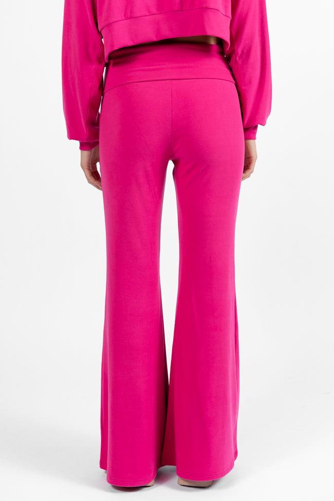 In A Dream Pink Foldover Band Super Soft Flare Pants Product Image