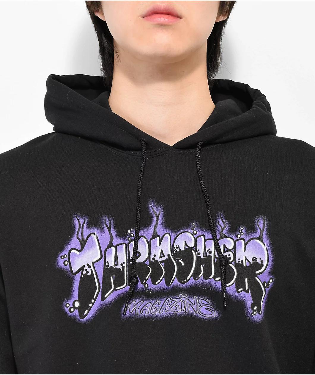 Thrasher Airbrush Black & Purple Hoodie Product Image