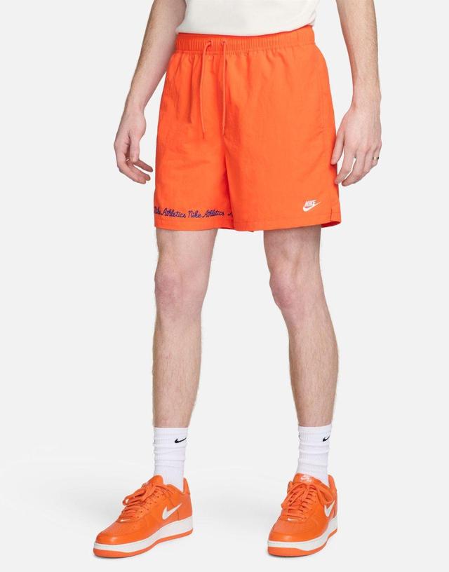 Nike Club varsity shorts in orange Product Image