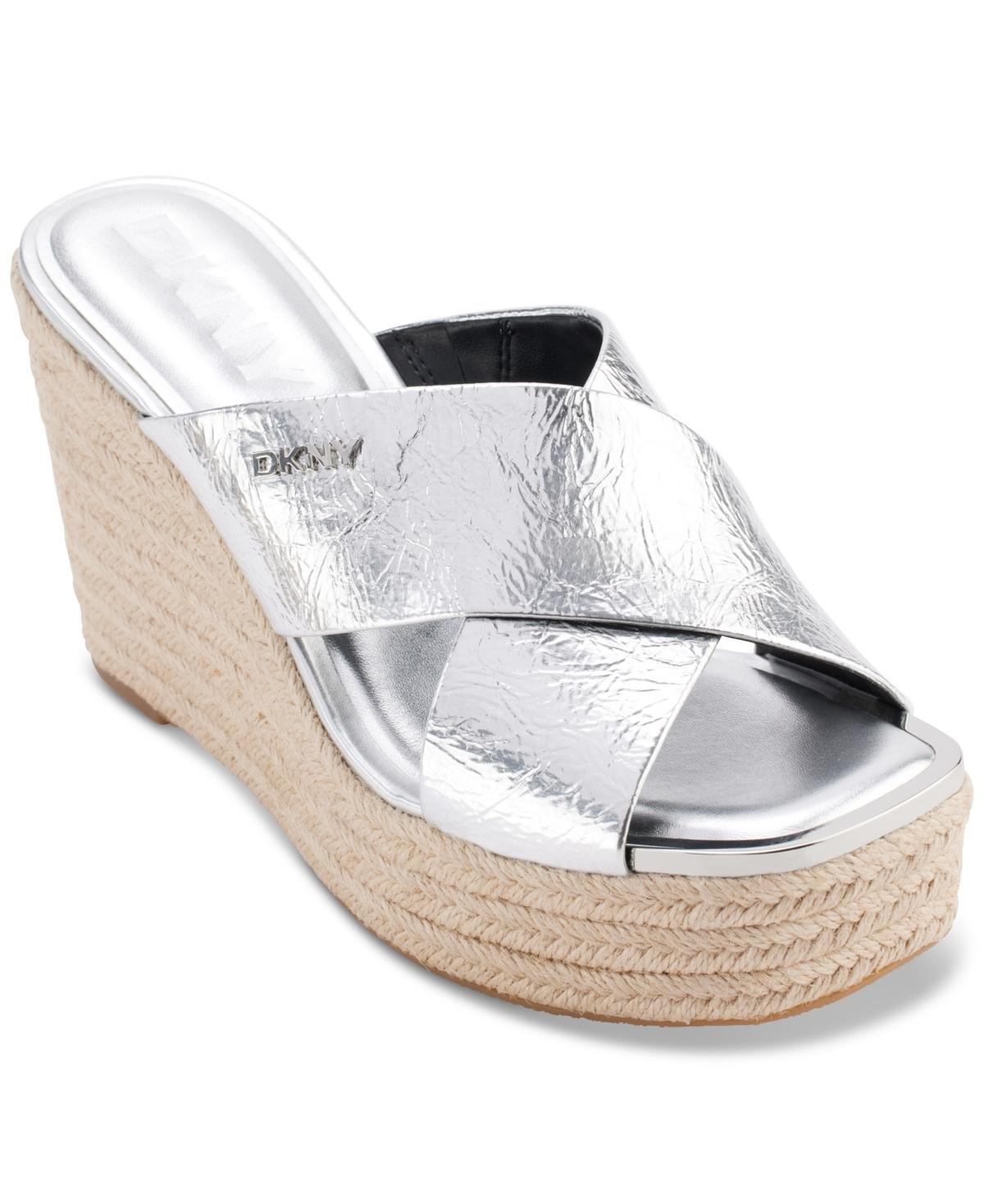 Dkny Womens Maryn Crossband Espadrille Platform Wedge Sandals Product Image