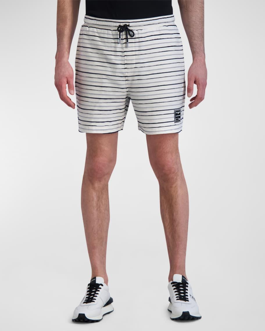 Mens Textured Stripe Drawstring Shorts Product Image