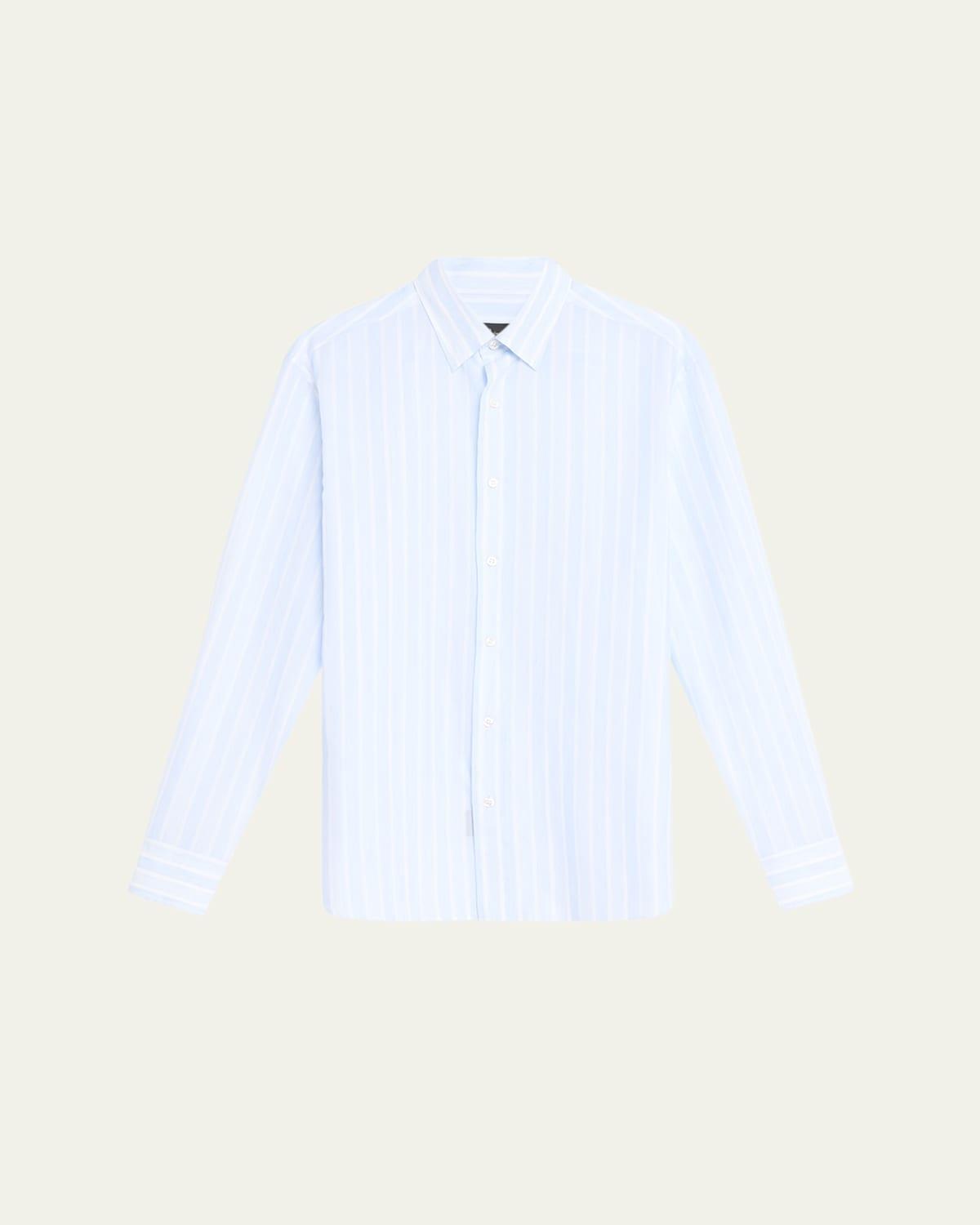 Mens Cotton Stripe Sport Shirt Product Image