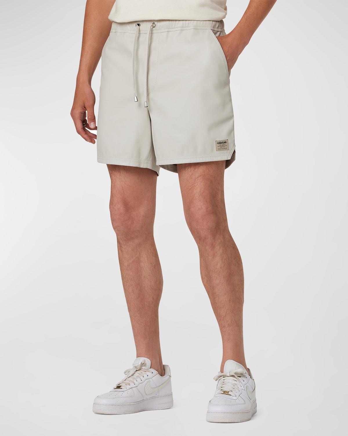 Mens Vegan Leather Drawstring Shorts Product Image