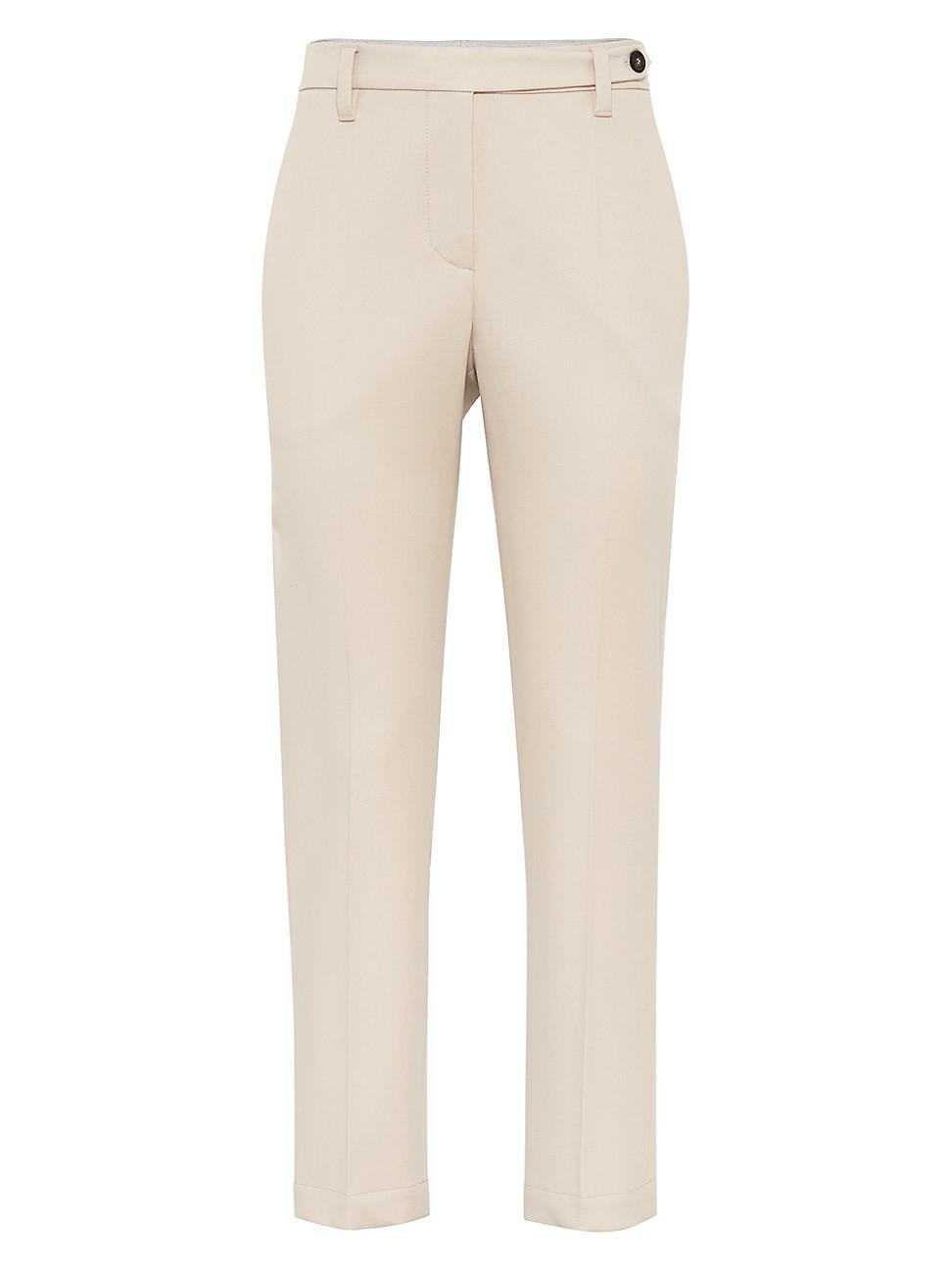 Womens Stretch Cotton Cover Cigarette Trousers Product Image