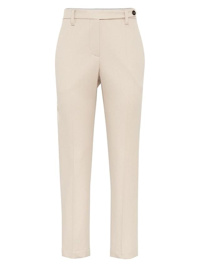 Womens Stretch Cotton Cover Cigarette Trousers Product Image