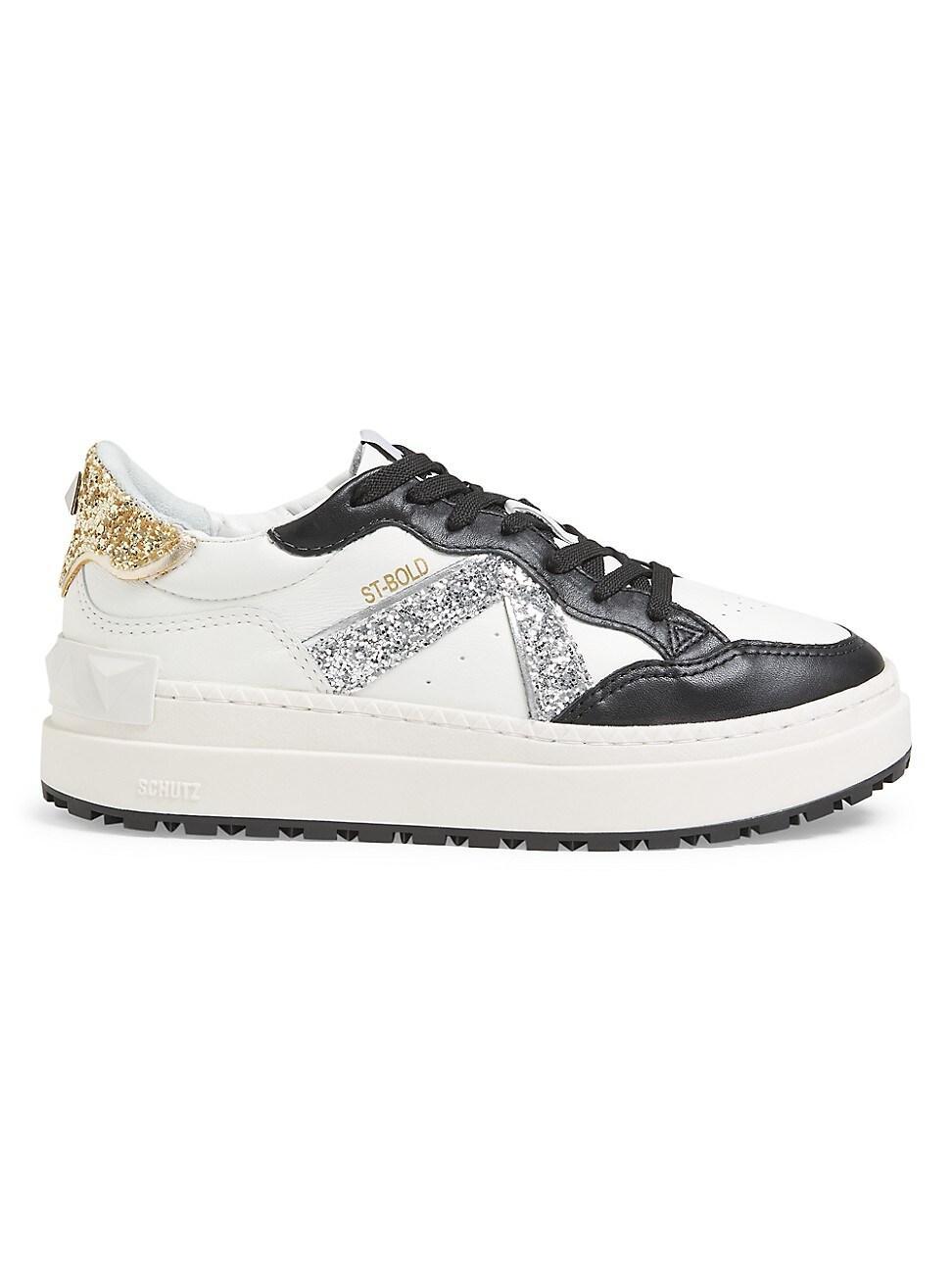 Womens St. Bold 46MM Leather & Sequined Sneakers Product Image