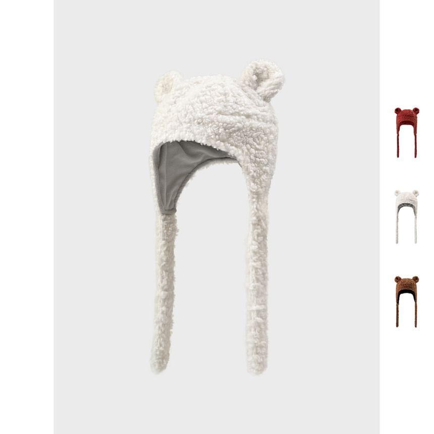 Plain Bear Ear Fleece Earflap Hat Product Image