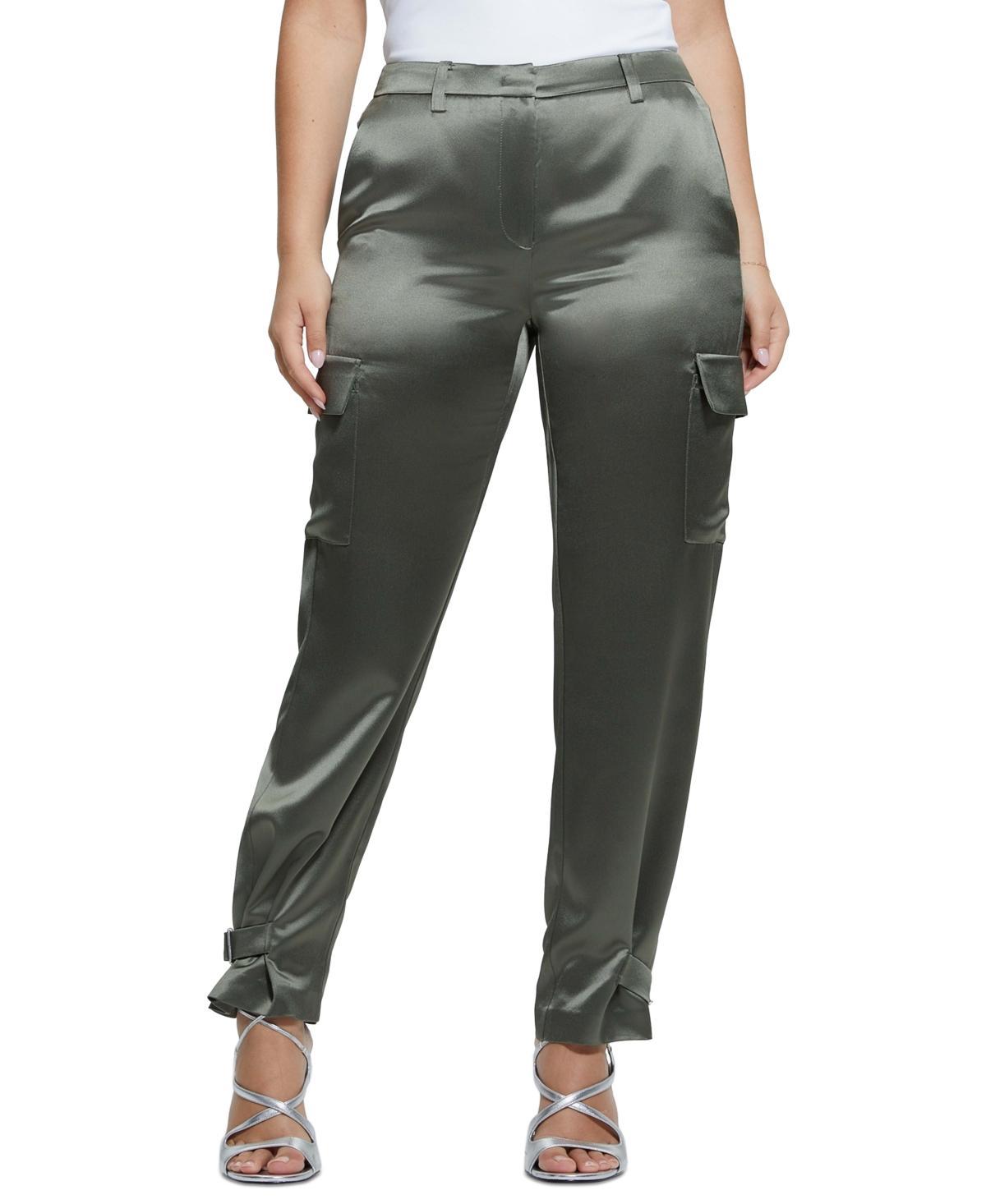 Guess Womens Marzia Buckle-Hem Cargo Jogger Pants Product Image