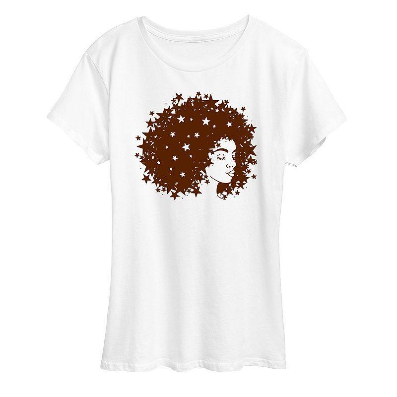 Womens Starry Afro Woman Graphic Tee Product Image