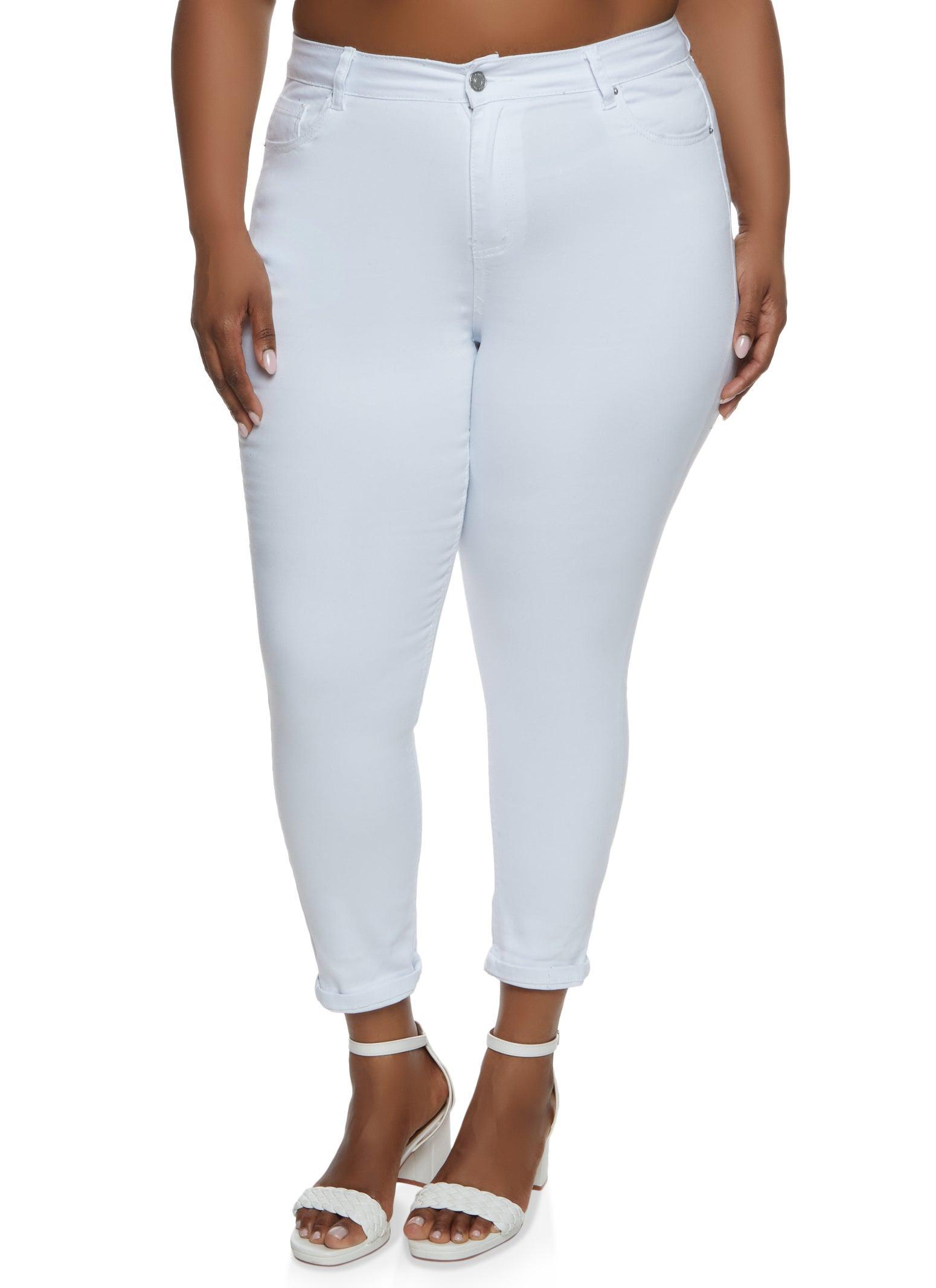 Womens Plus Size WAX Basic Rolled Cuff Jeans Product Image