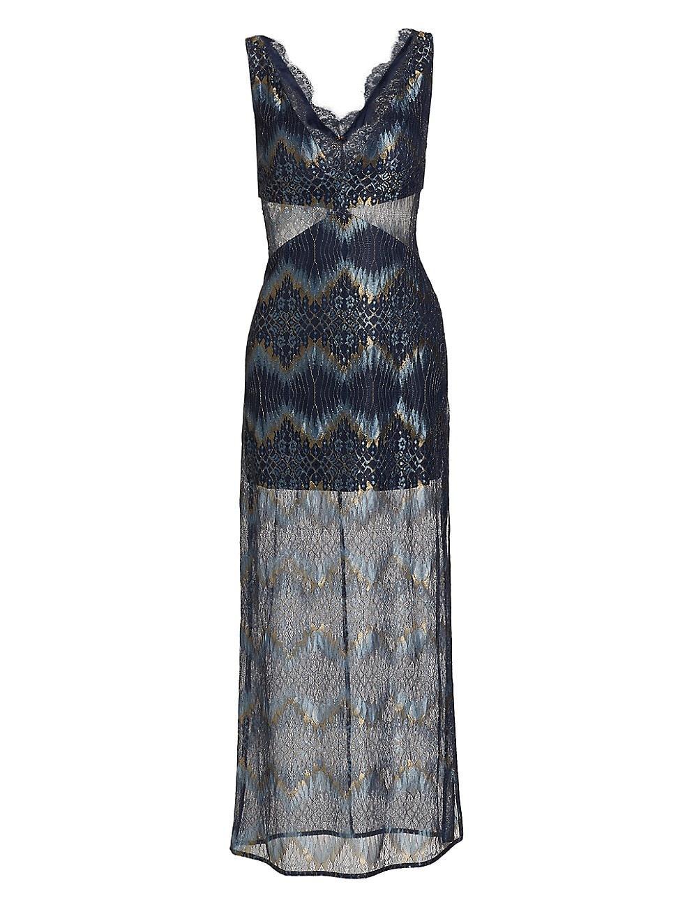 Ramy Brook Lillian Chevron Lace Maxi Dress Product Image