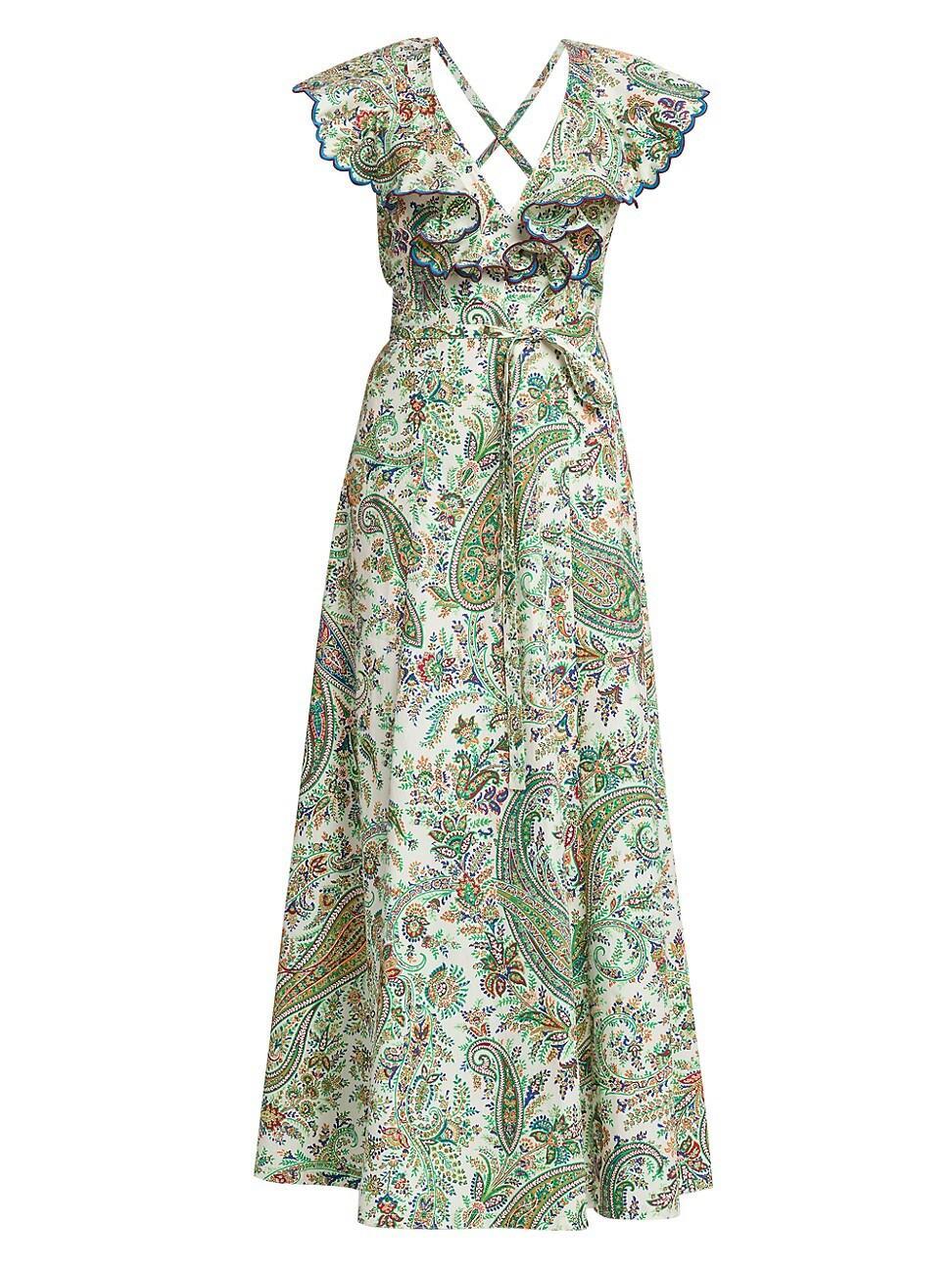 Womens Summer Solstice Cotton Paisley Maxi Dress Product Image