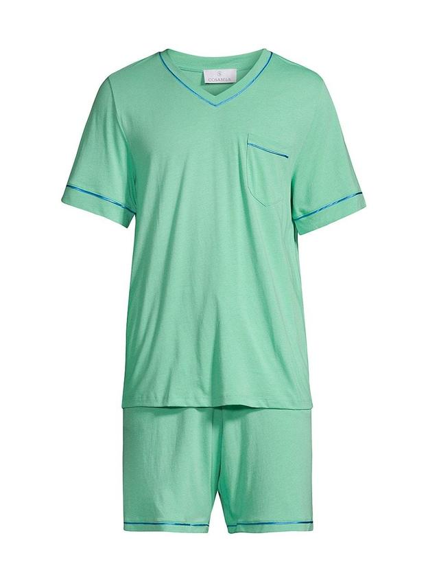 Mens 2-Piece Bella V-Neck T-Shirt & Shorts Pajama Set Product Image