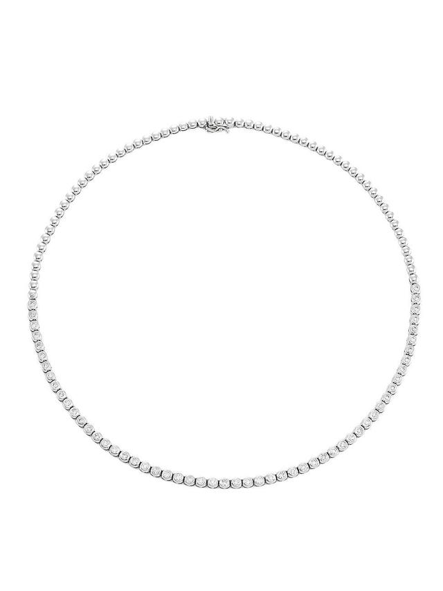 Womens 14K White Gold & 3.0 TCW Diamond Tennis Necklace Product Image