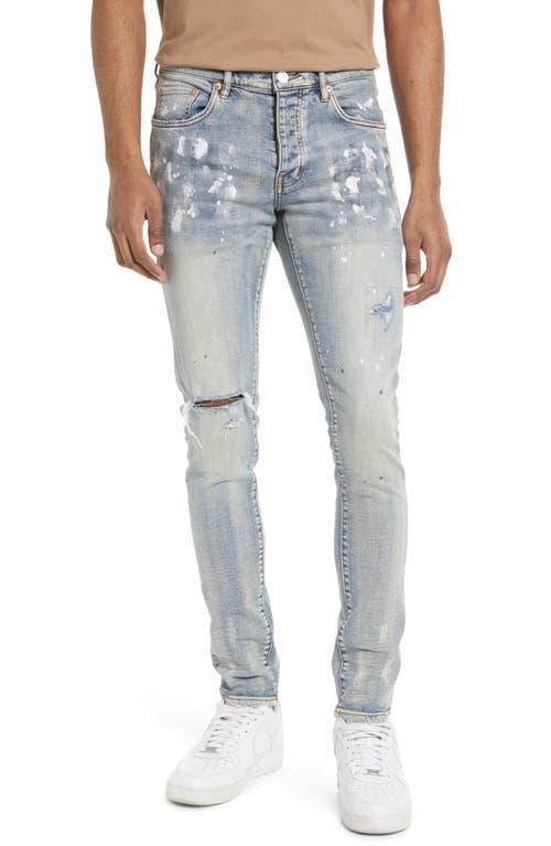 PURPLE BRAND Ripped Knee Blowout Painted Skinny Jeans Product Image