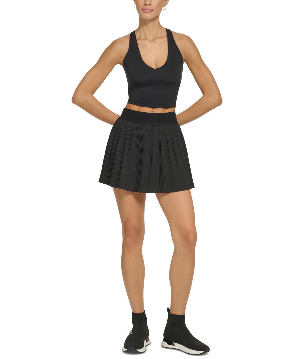 St. John Sport DKNY Sport Women's Ribbed Mini Tennis Skort - Black - Size XL  - female - Size: XL Product Image