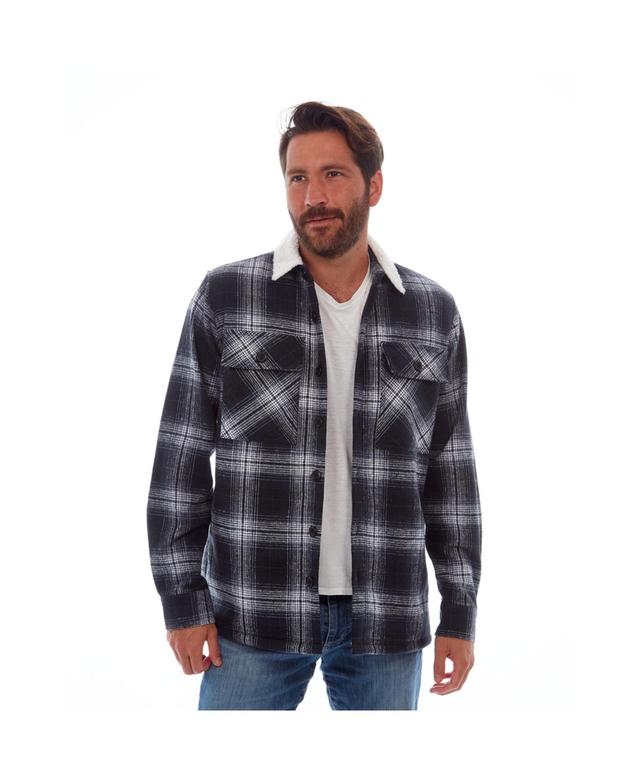 Px Mens Clothing Faux Fur Lined Plaid Shirt Jacket Product Image