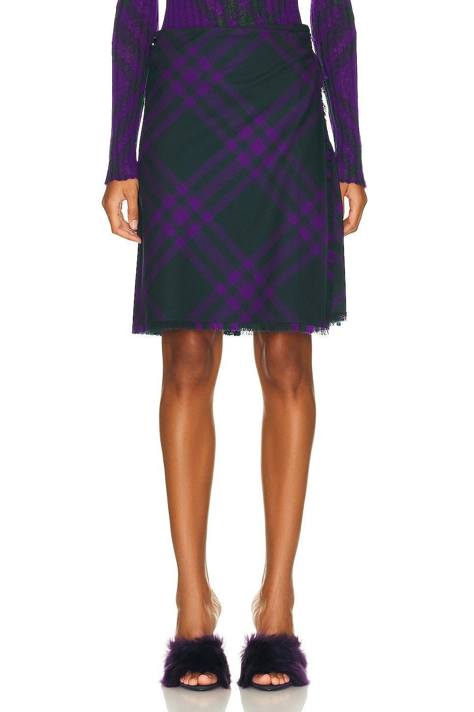 Burberry Check Kilt Skirt Purple. (also in ). Product Image