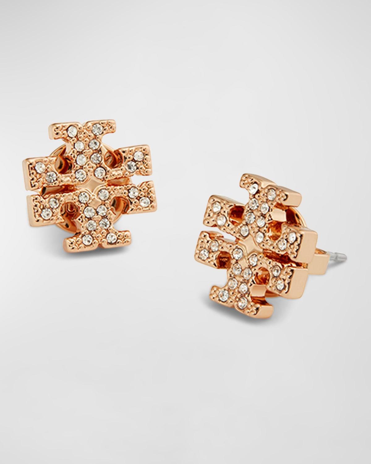 Tory Burch Crystal Logo Stud Earrings Product Image