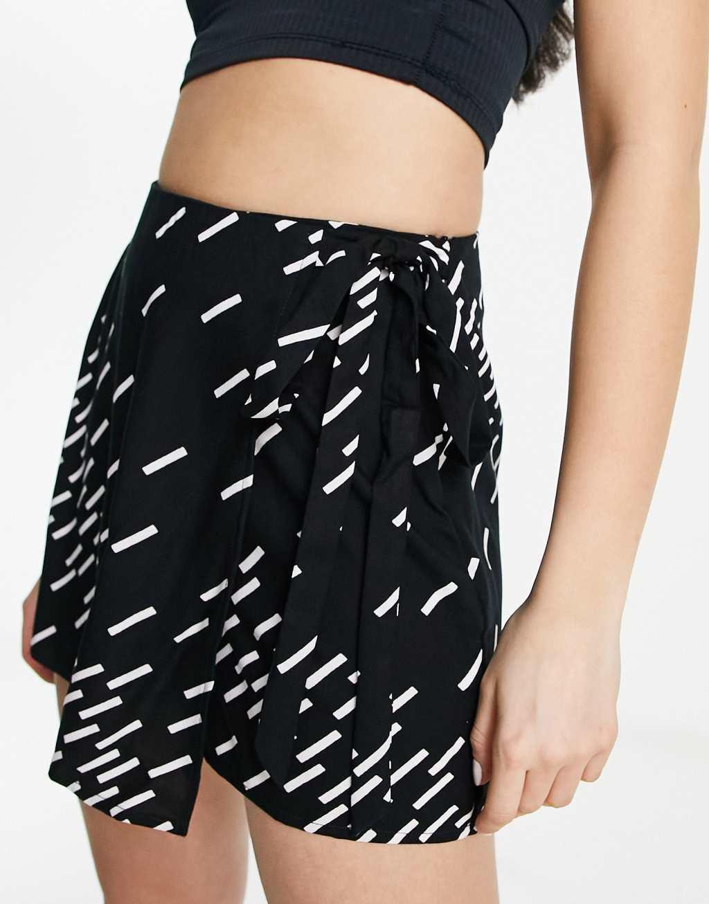 ASOS DESIGN wrap tie skort Product Image