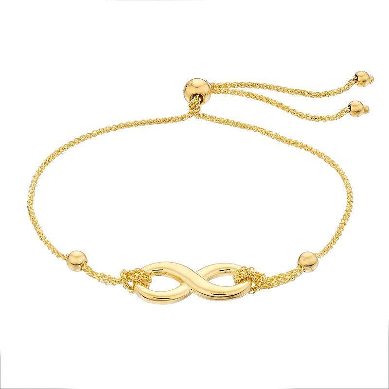 14k Gold Infinity Link Adjustable Bracelet, Womens Product Image