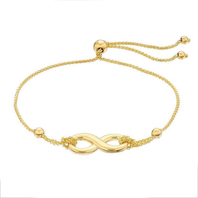 14k Gold Infinity Link Adjustable Bracelet, Womens Product Image