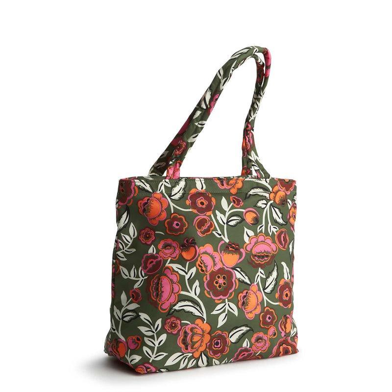 Vera Bradley Small Original Tote Bag Women in Bubbly Flowers Green Green/Pink Product Image