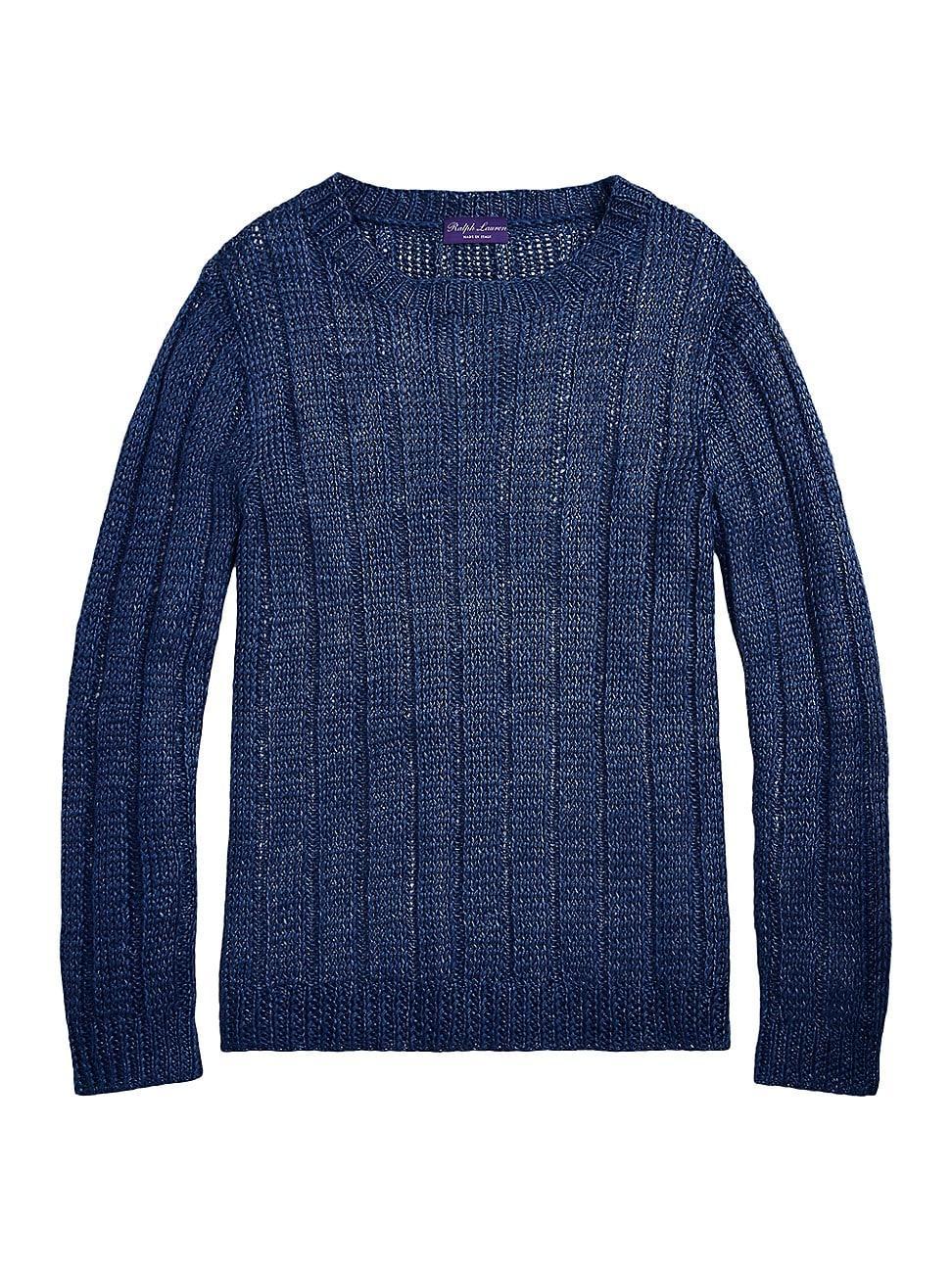 Mens Silk Linen Rib Crewneck Pullover Product Image