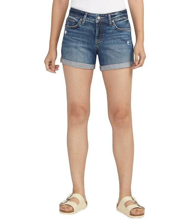 Silver Jeans Co. Suki High Rise Mid Stretch Rolled Cuff Shorts Product Image