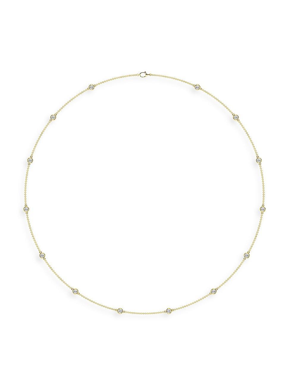 Womens 14K Yellow Gold & Lab-Grown 14-Diamond Station Necklace/5.00-20.00 TCW Product Image