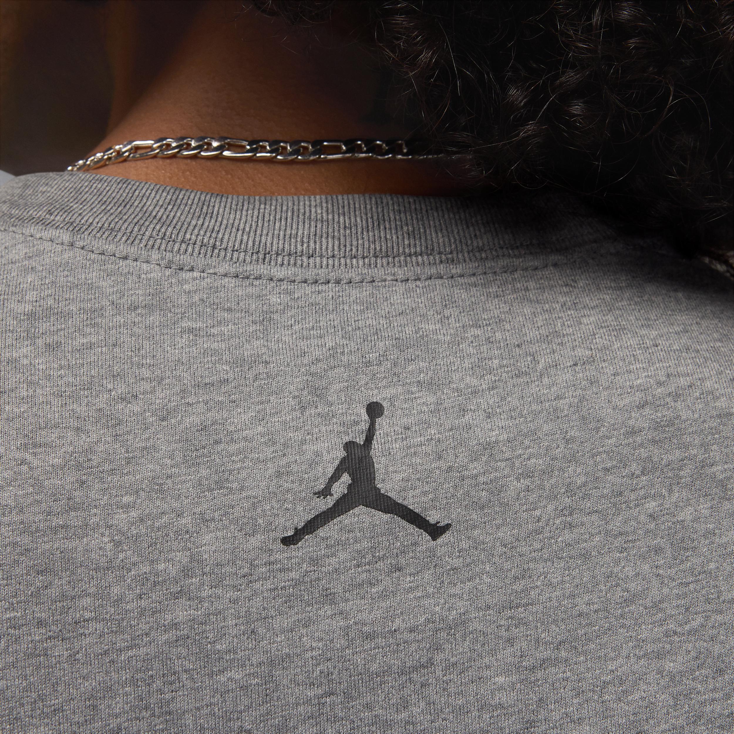 Jordan Mens Jordan Flight Essential Short Sleeve Crew - Mens Carbon Heather/Black Product Image