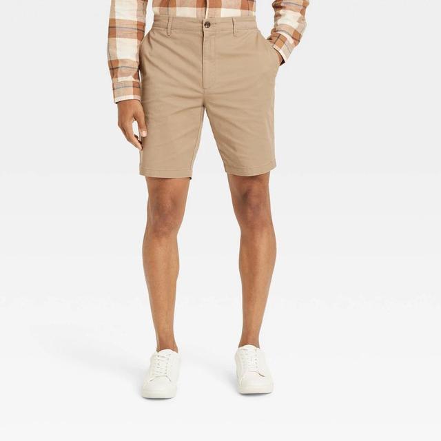 Mens Every Wear 9 Flat Front Chino Shorts - Goodfellow & Co Khaki 42 Product Image