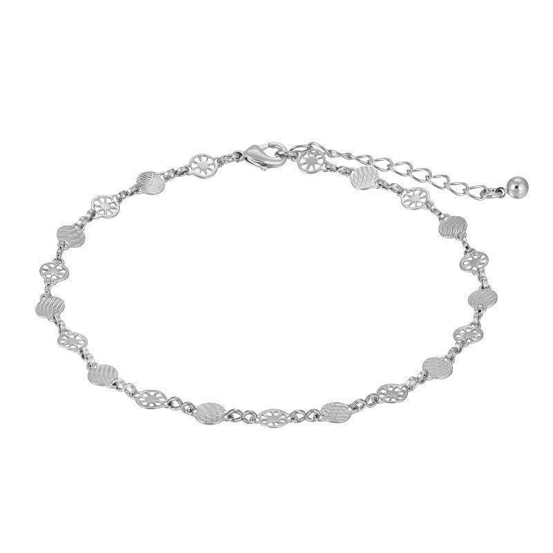 1928 Silver Tone Infinity Chain Anklet, Womens, Grey Product Image