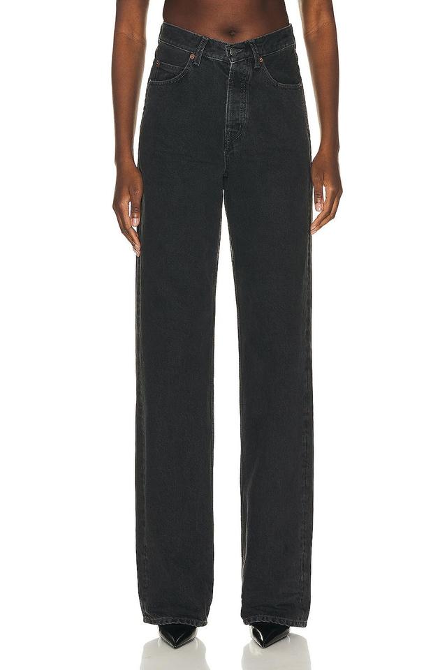 Saint Laurent V Waist Wide Leg in 90's French Black - Black. Size 28 (also in 27). Product Image