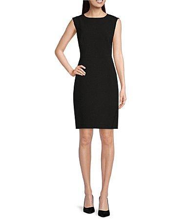 Anne Klein Stretch Crepe Sleeveless Sheath Dress Product Image