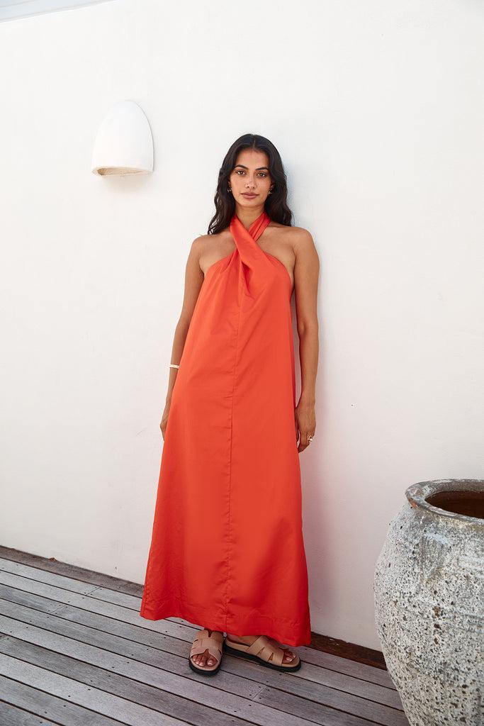 MADISON THE LABEL Amber Maxi Dress Flame Product Image