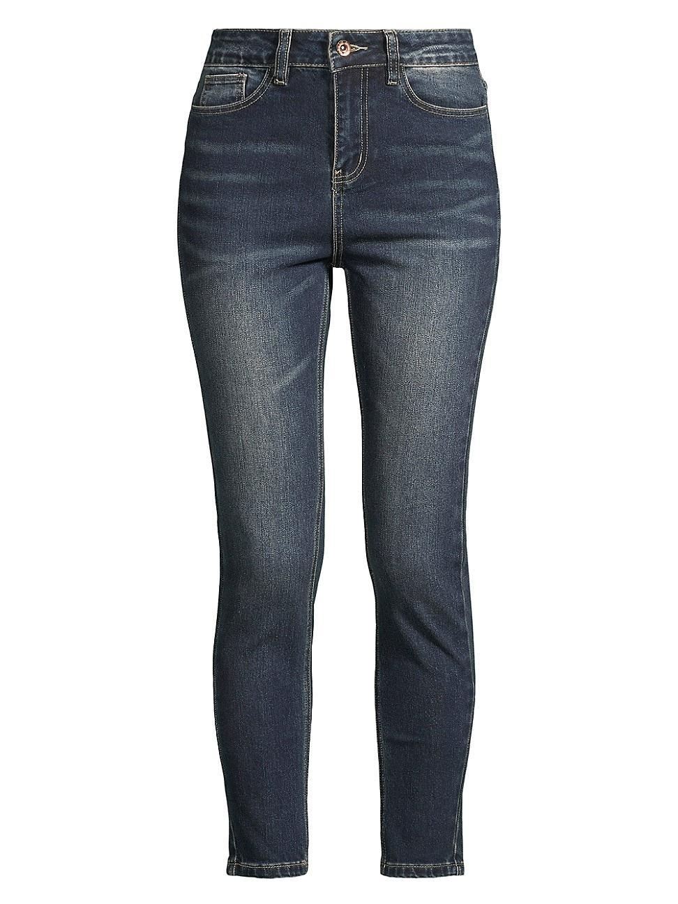 Womens Mid-Rise Stretch Slim Cropped Jeans Product Image