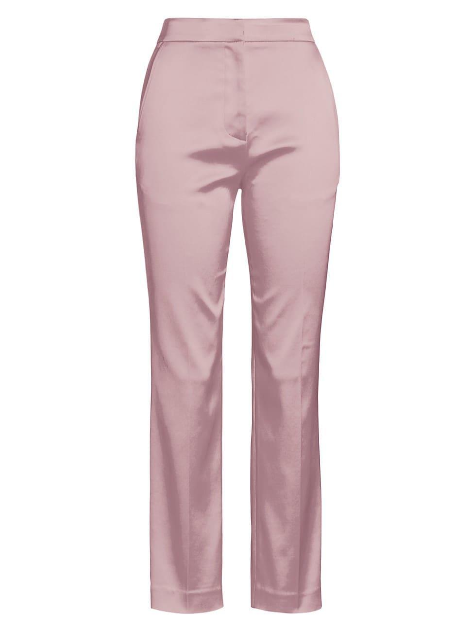 Womens Satin Slim Cropped Pants Product Image