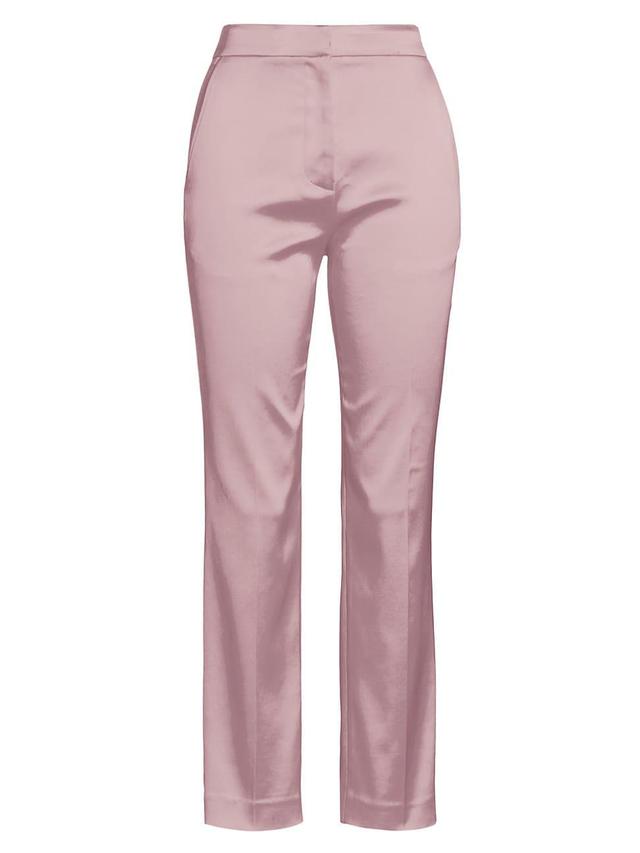 Womens Satin Slim Cropped Pants Product Image