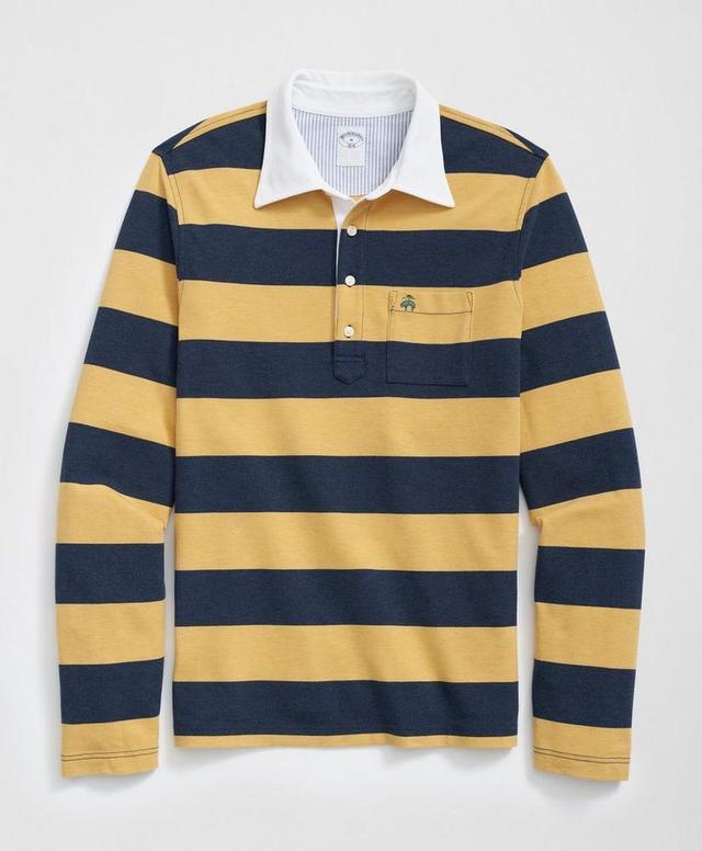 The Vintage Long Sleeve Polo Shirt in BB#4 Stripe Pique Cotton Product Image