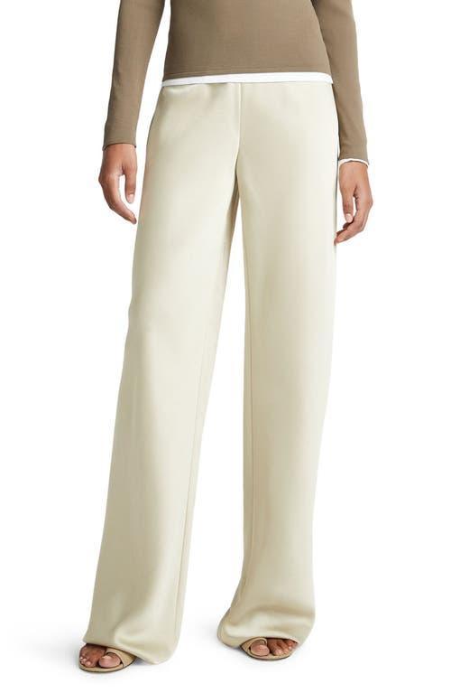 Vince High-Waist Satin Bias Pants (Petal Nectar) Women's Clothing Product Image