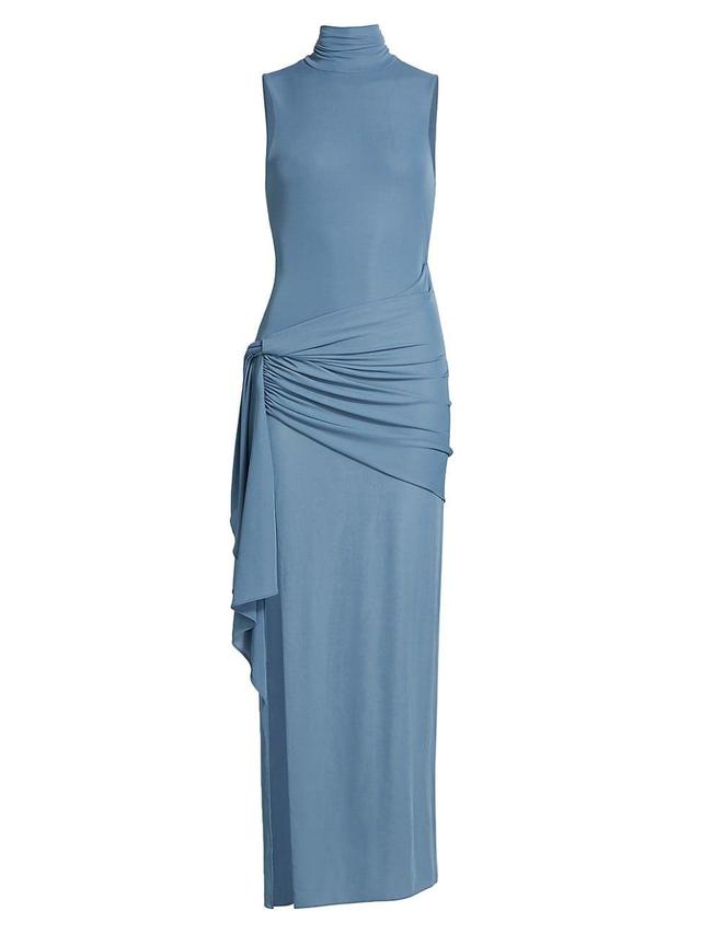 Womens Crystal Jersey Draped Maxi Dress Product Image