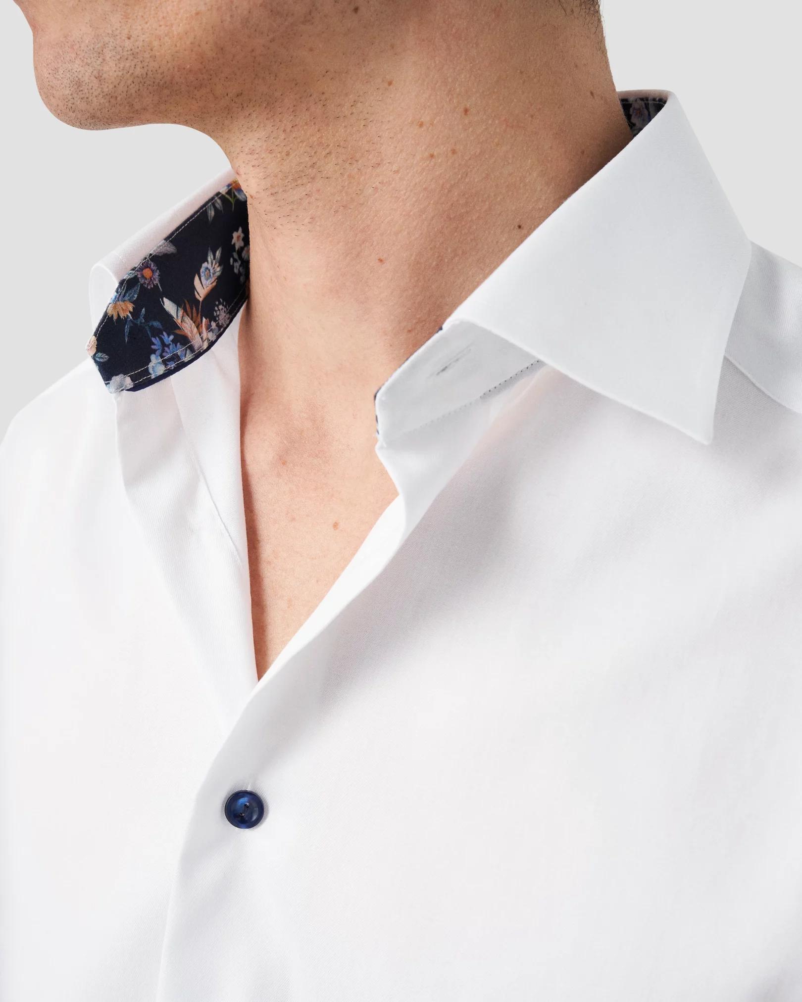 Eton Slim Fit Dress Shirt with Floral Pattern Detail Product Image