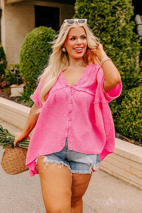 Brunch Voyage Babydoll Top in Pink Curves Product Image