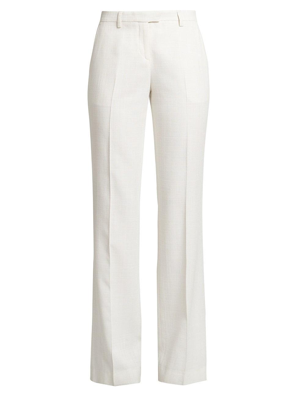 Womens Pleated Straight-Leg Trousers product image