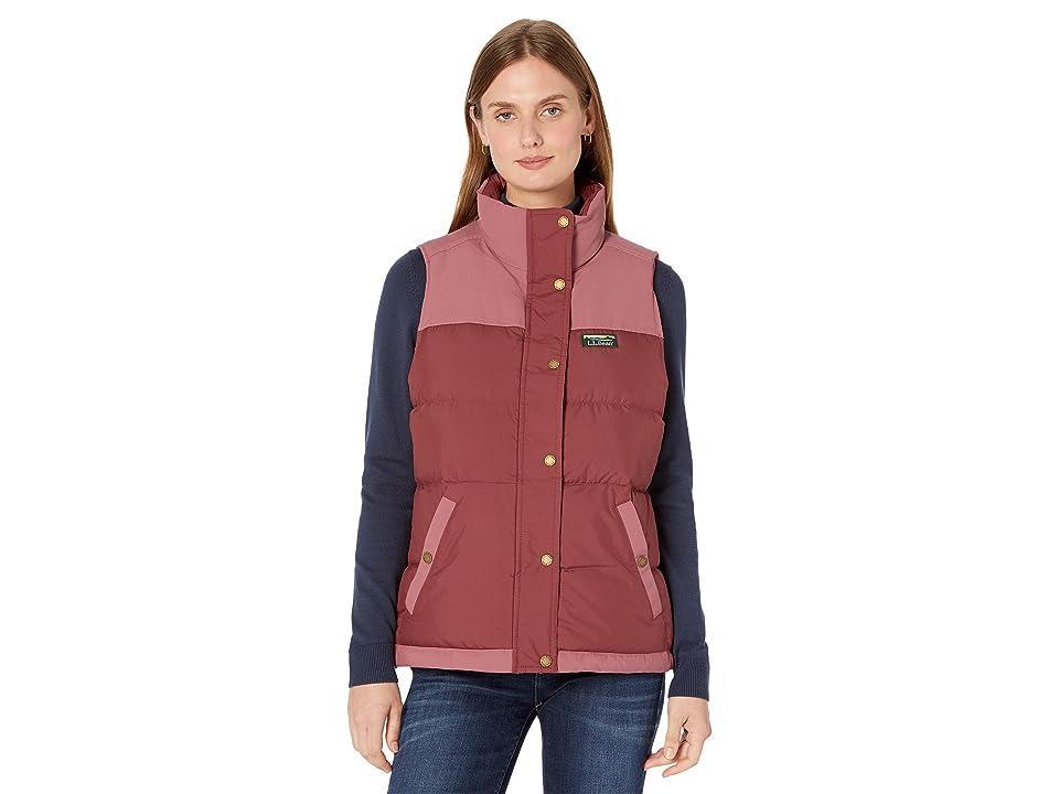 L.L.Bean Mountain Classic Down Vest Color-Block (Burgundy/Light Rosewood) Women's Clothing Product Image