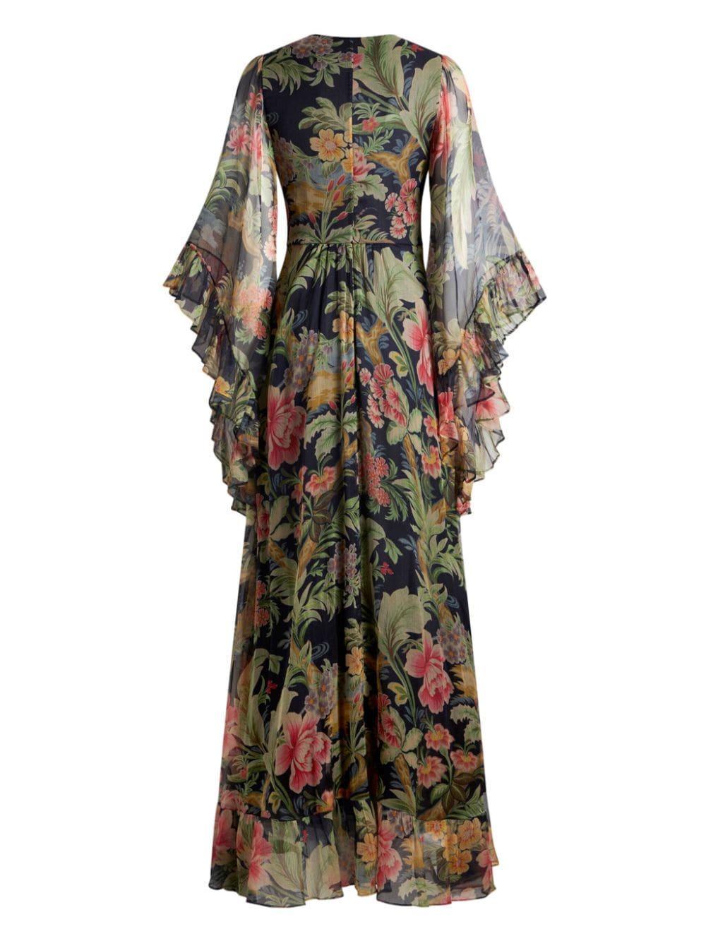 floral-print silk maxi dress Product Image