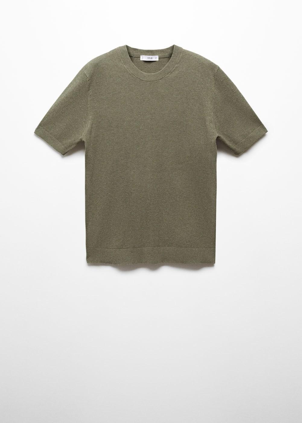 MANGO MAN - Structured cotton knit t-shirt forest greenMen Product Image